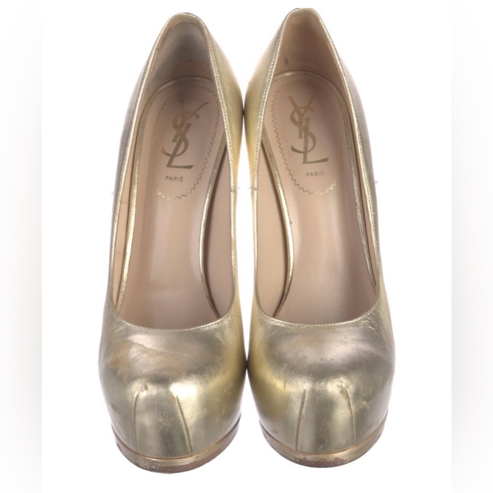 Vintage Yves Saint Laurent Shimmering Gold Pumps